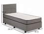 Hanah Home Somier y Cabecero de Cama Individual con Arcón, Gris (90 x 190 cm)